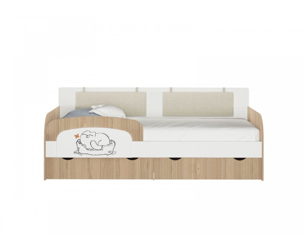 Кровать-тахта Кот с подушками с бортиком-2