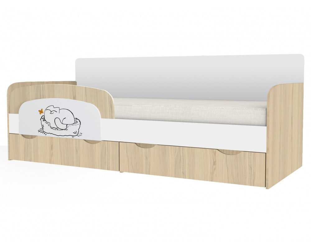 Кровать-тахта Кот с бортиком-0