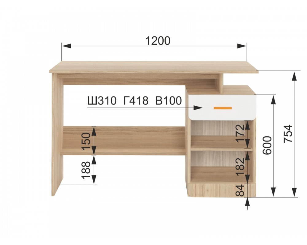 Стол письменный Кот-1
