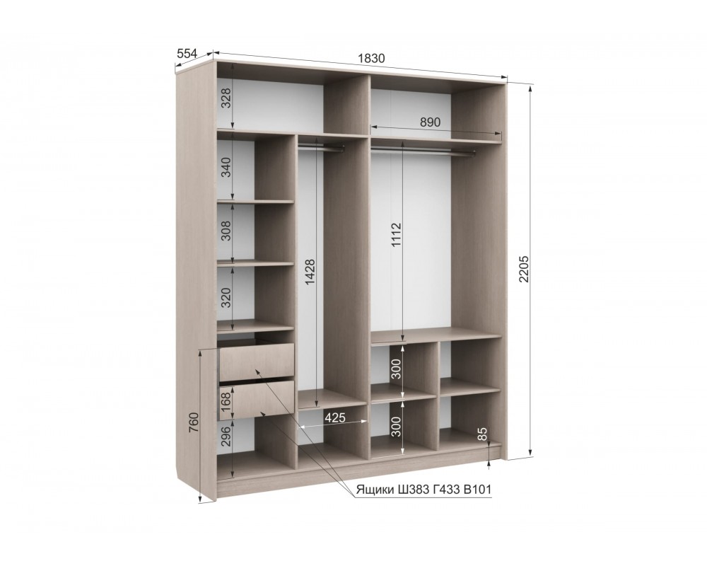 Шкаф четырехдверный Муза-1