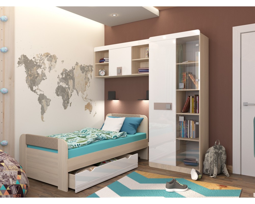 Полка навесная малая Стиль Кофе с молоком-2