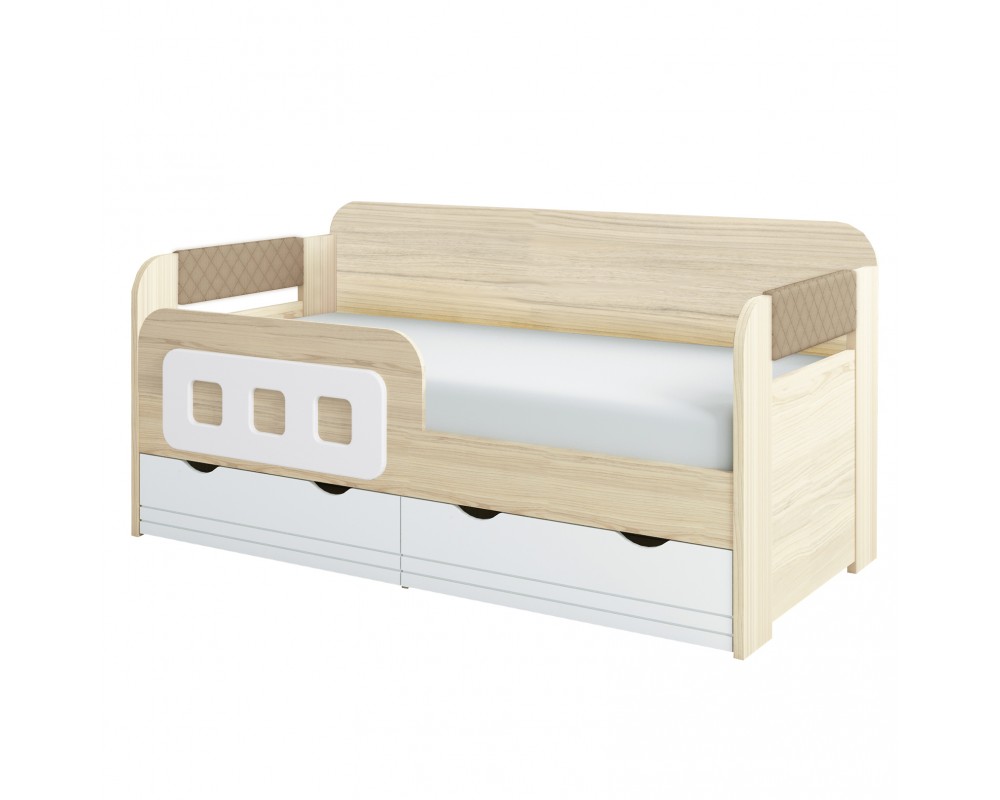 Кровать-тахта малая Стиль Кофе с бортиком-0