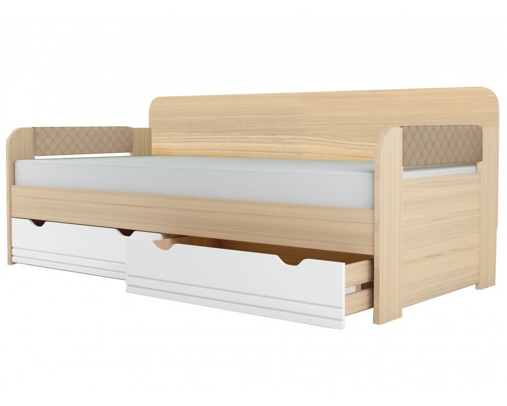 Кровать-тахта Стиль Кофе с подушками с бортиком-3