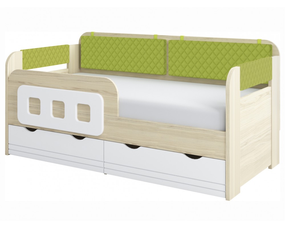 Кровать-тахта малая Стиль Лайм с бортиком с подушками-0