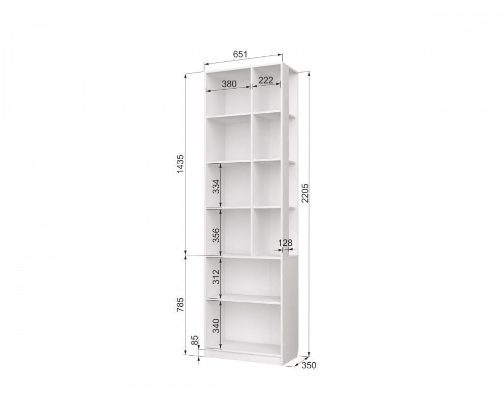 Пенал правый Чарли белый-6