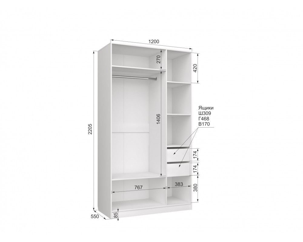 Шкаф трехдверный Чарли Белый-1