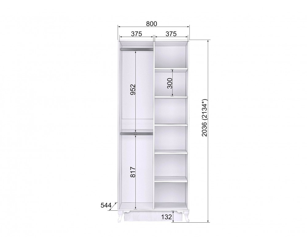 Шкаф двухдверный Розалия-4