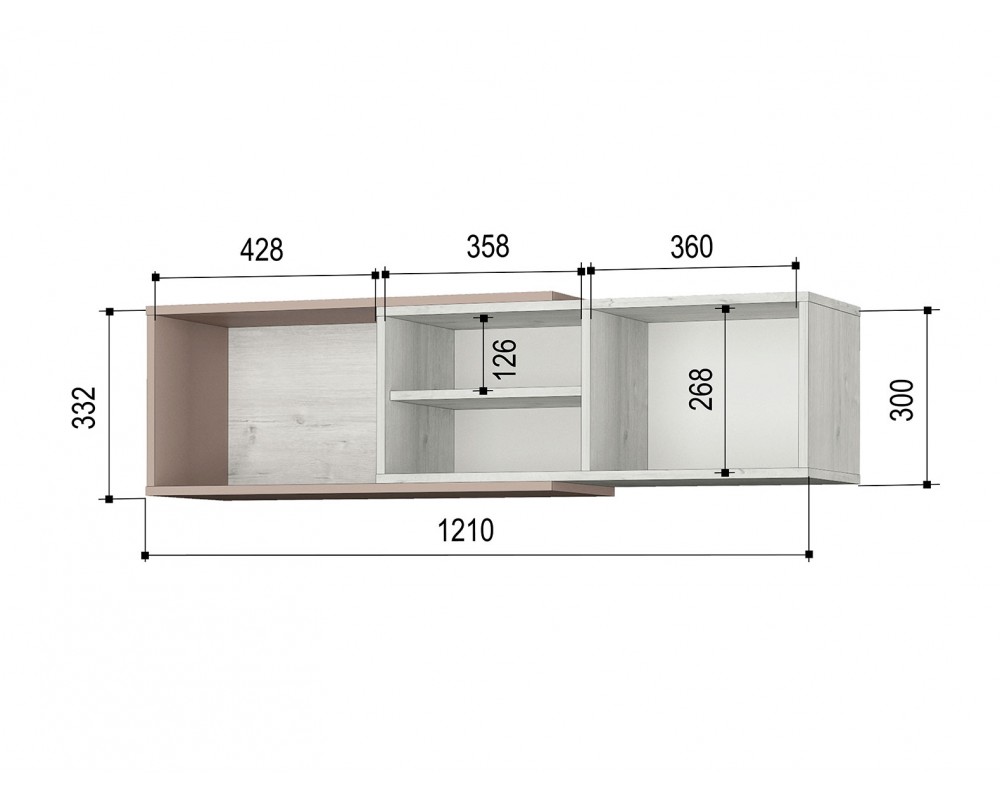 Полка навесная Зефир малая-1