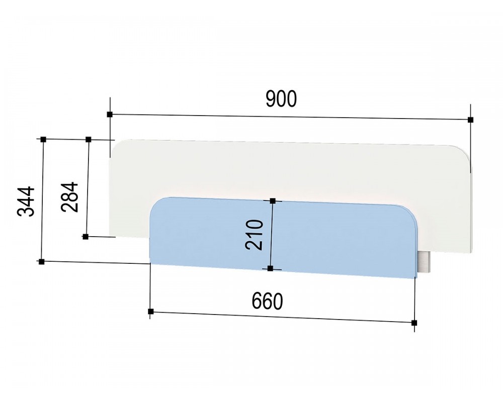 Кровать-тахта Зефир голубой с бортиком-2