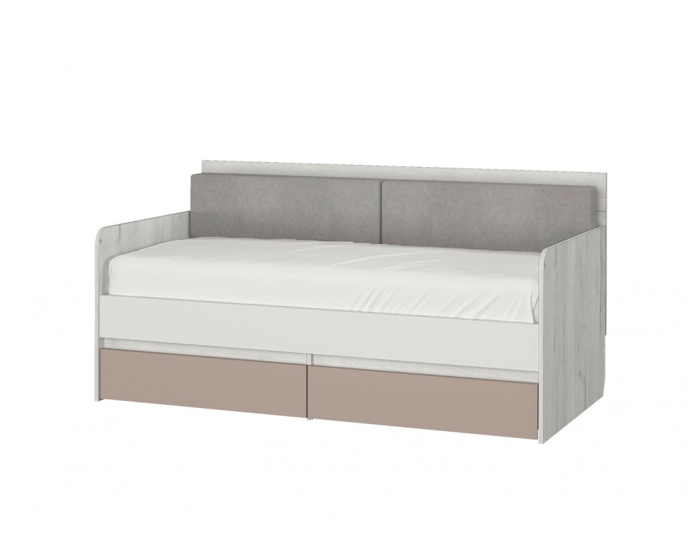 Кровать-тахта Зефир розовый малая с подушками с бортиком-5