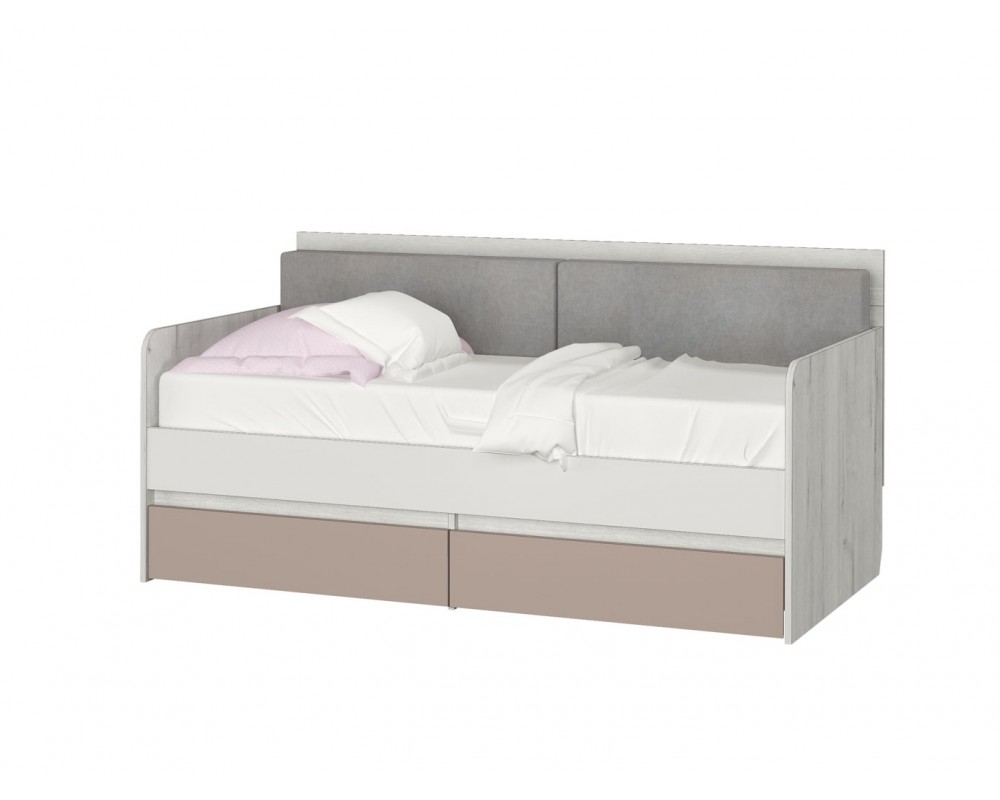 Кровать-тахта Зефир голубой малая с подушками с бортиком-2