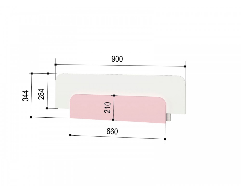 Кровать-тахта Зефир розовый малая с бортиком-4