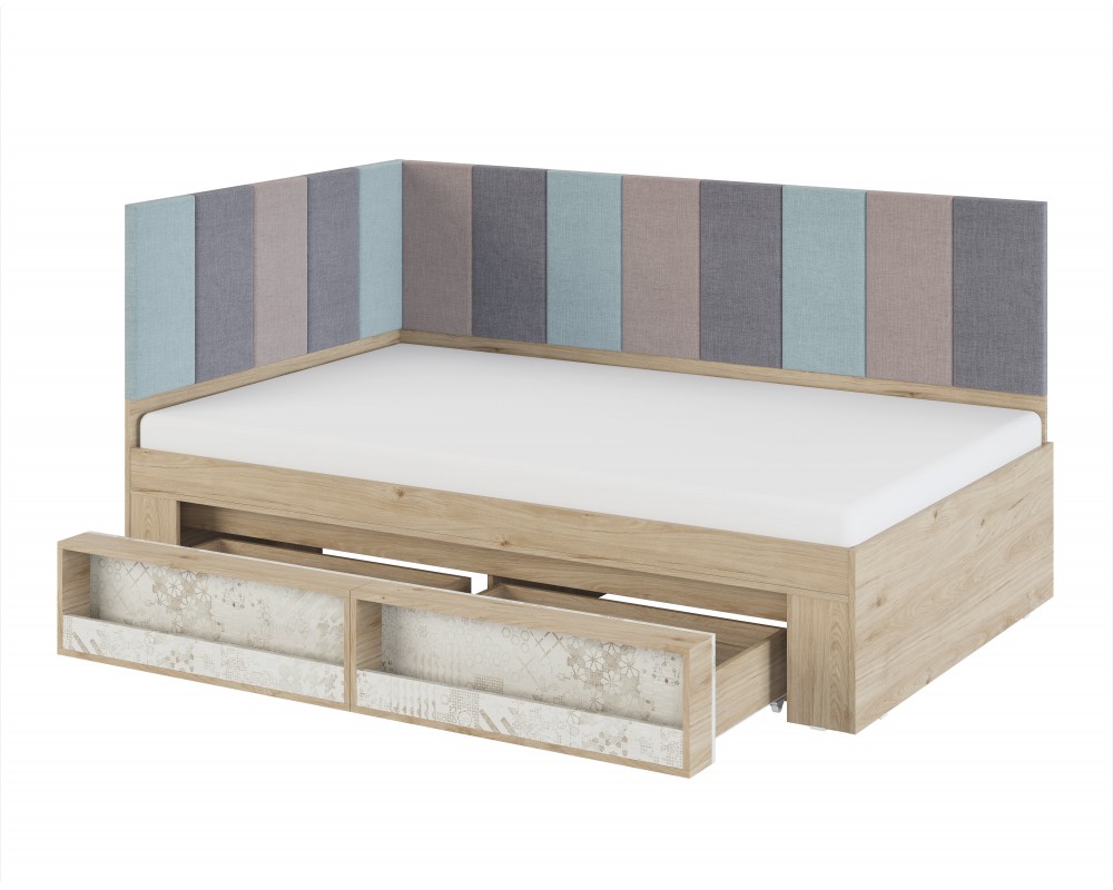 Кровать угловая 0,8 Алиса с мягкой спинкой-1