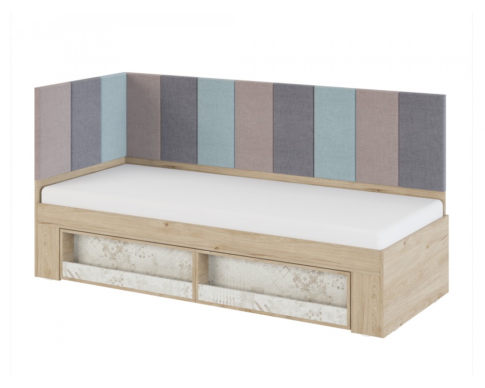 Кровать угловая 0,8 Алиса с мягкой спинкой-0