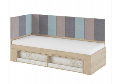 Кровать угловая 0,8 Алиса с мягкой спинкой