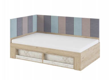 Кровать угловая 1,2 Алиса с мягкой спинкой