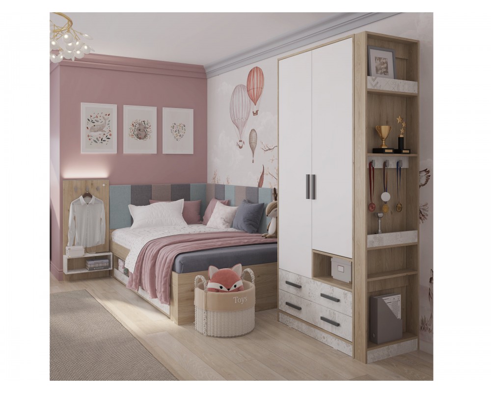 Шкаф двухдверный и стеллаж Алиса-3