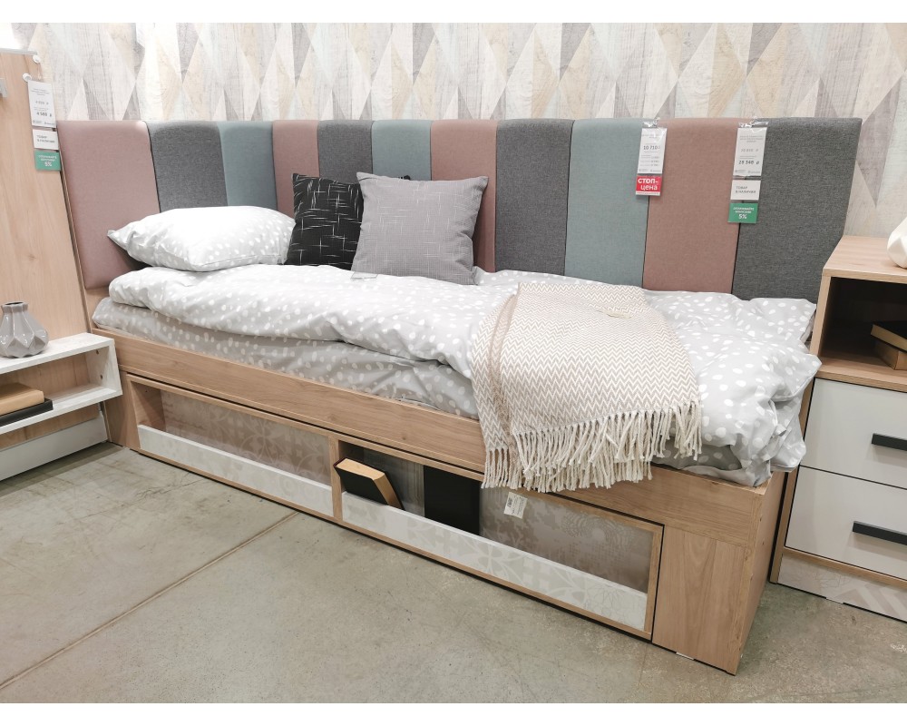 Кровать угловая 0,8 Алиса с мягкой спинкой-6