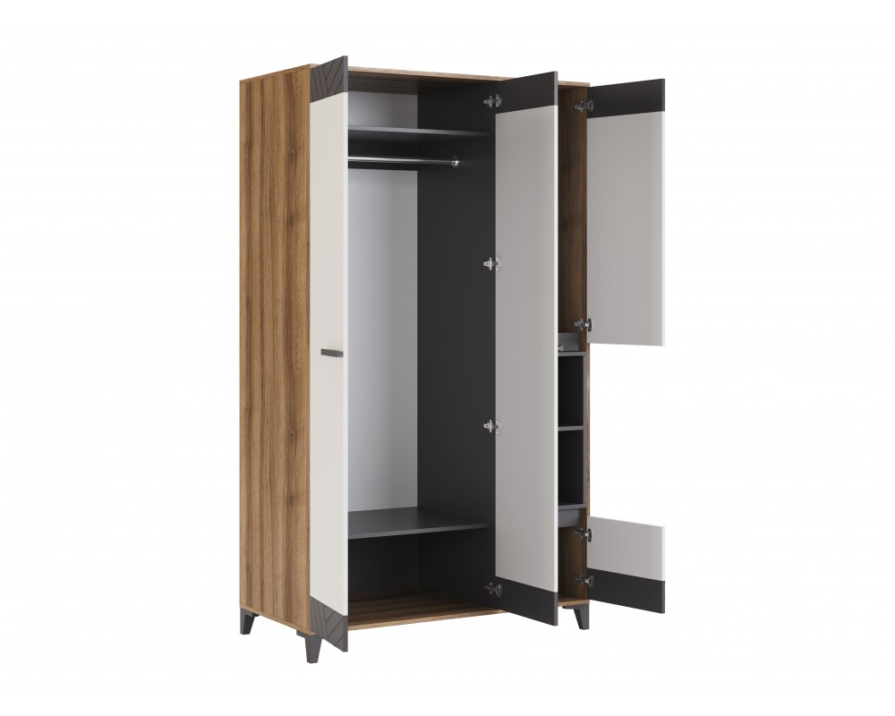 Шкаф трехдверный со стеллажом Гринвич-1