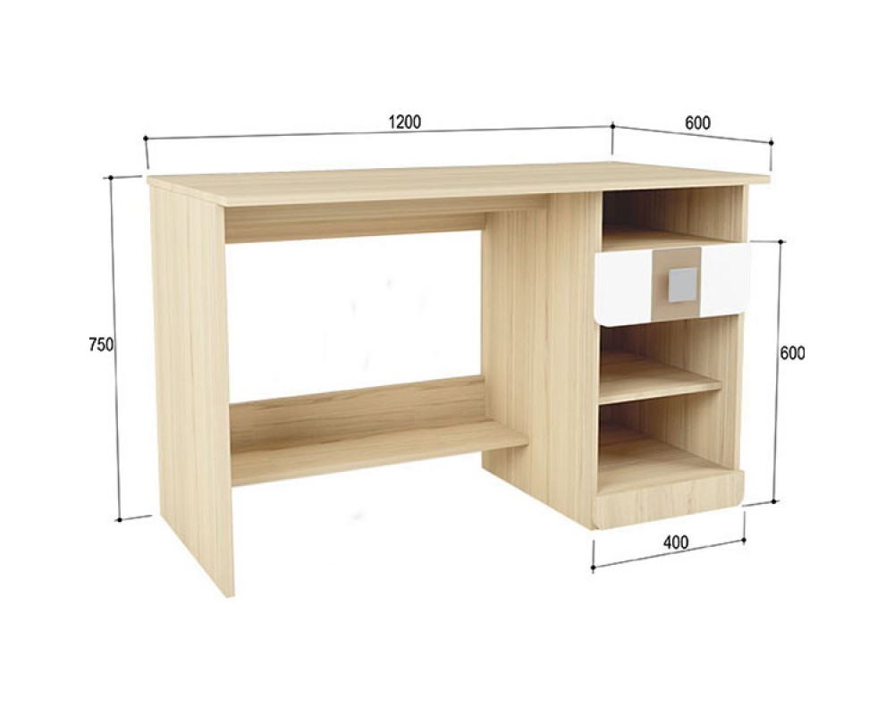 Стол письменный Стиль с ящиками Кофе с молоком-1