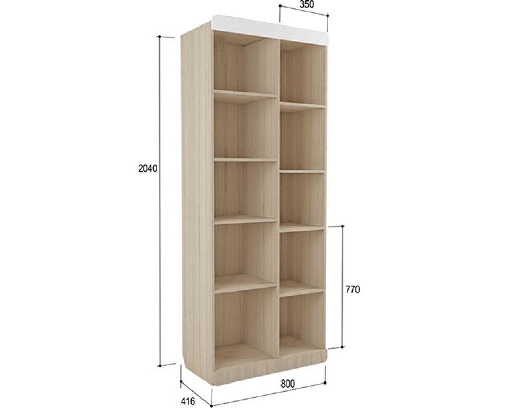 Стеллаж-пенал Стиль Кофе с молоком-1